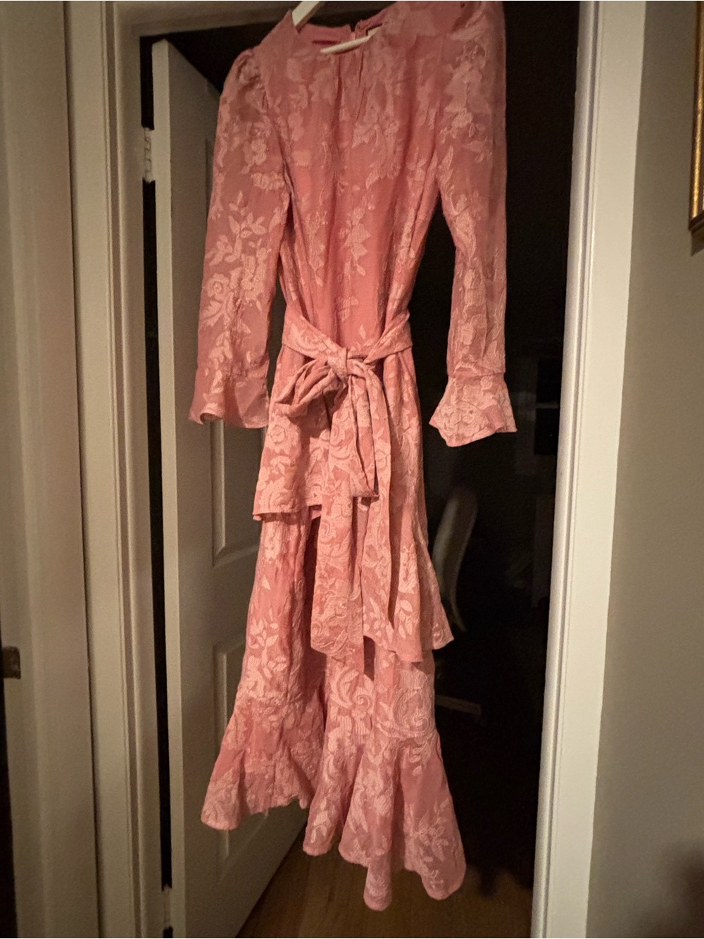 Tuckernuck Pink Chiffon Floral Jacquard Sasha Dress.